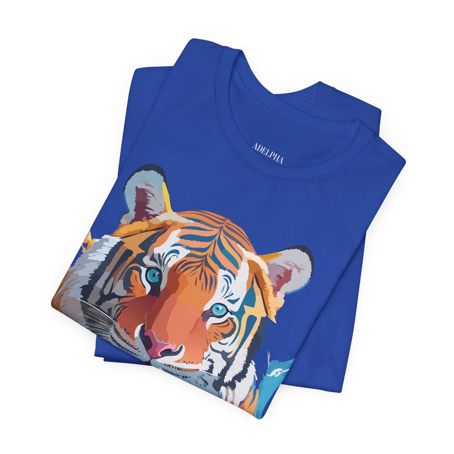 Tiger Graphic Tee Unisex Short Sleeve Shirt Featuring Vintage Inspired Artwork By Adelpha