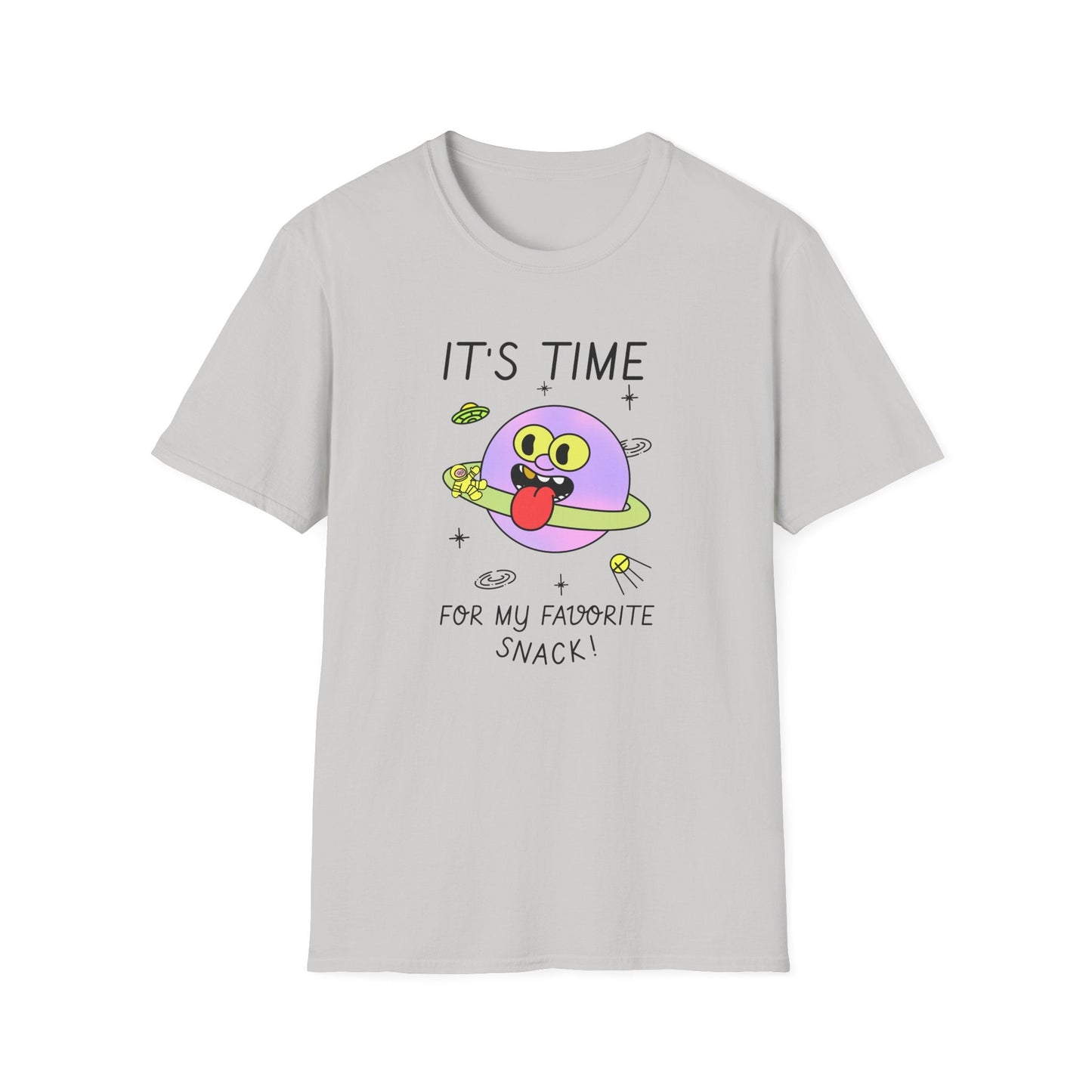 Snack Time Alien TShirt Time For My Favorite Snack Unisex Cotton Cute Space Graphic Tee