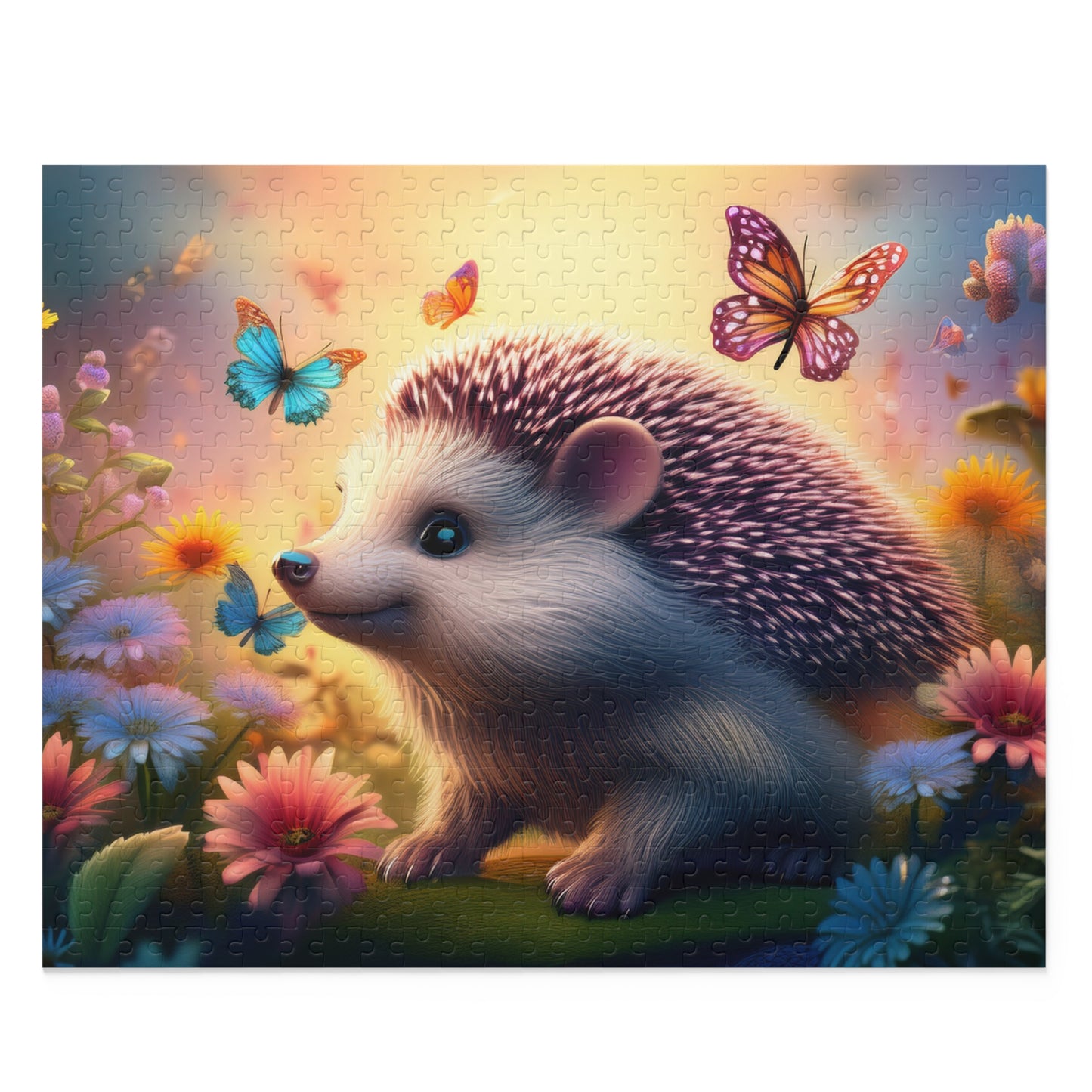 Puzzles-54 Kids Hedgehog Puzzle 500-Piece  Floral Hedgehog Puzzle 500-Piece, Animals Kids Puzzles Size: 16" x 20",  Ages 9+