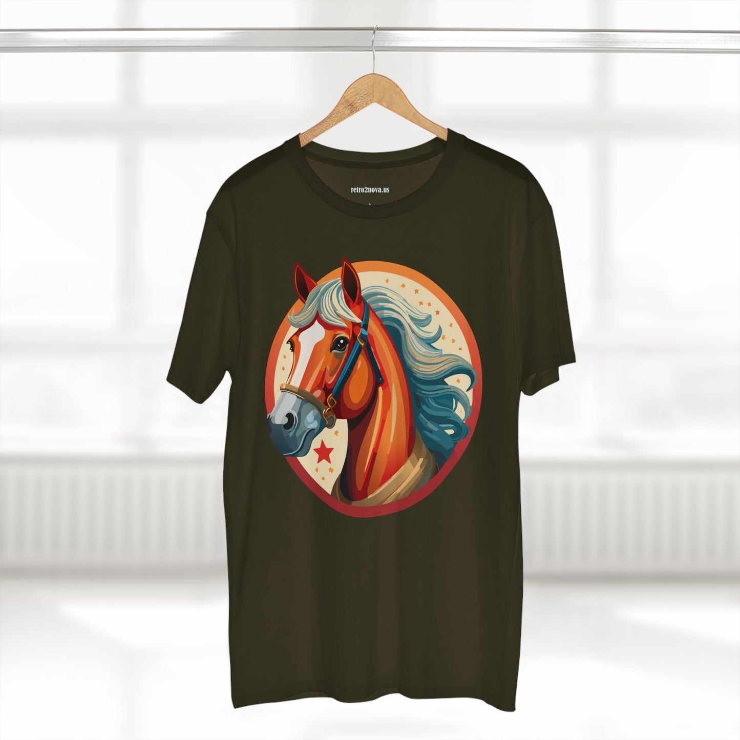 Horse And Animals Unisex Premium Cotton Art Tee Featuring Original Retro2Nova Design From Our Art Collection