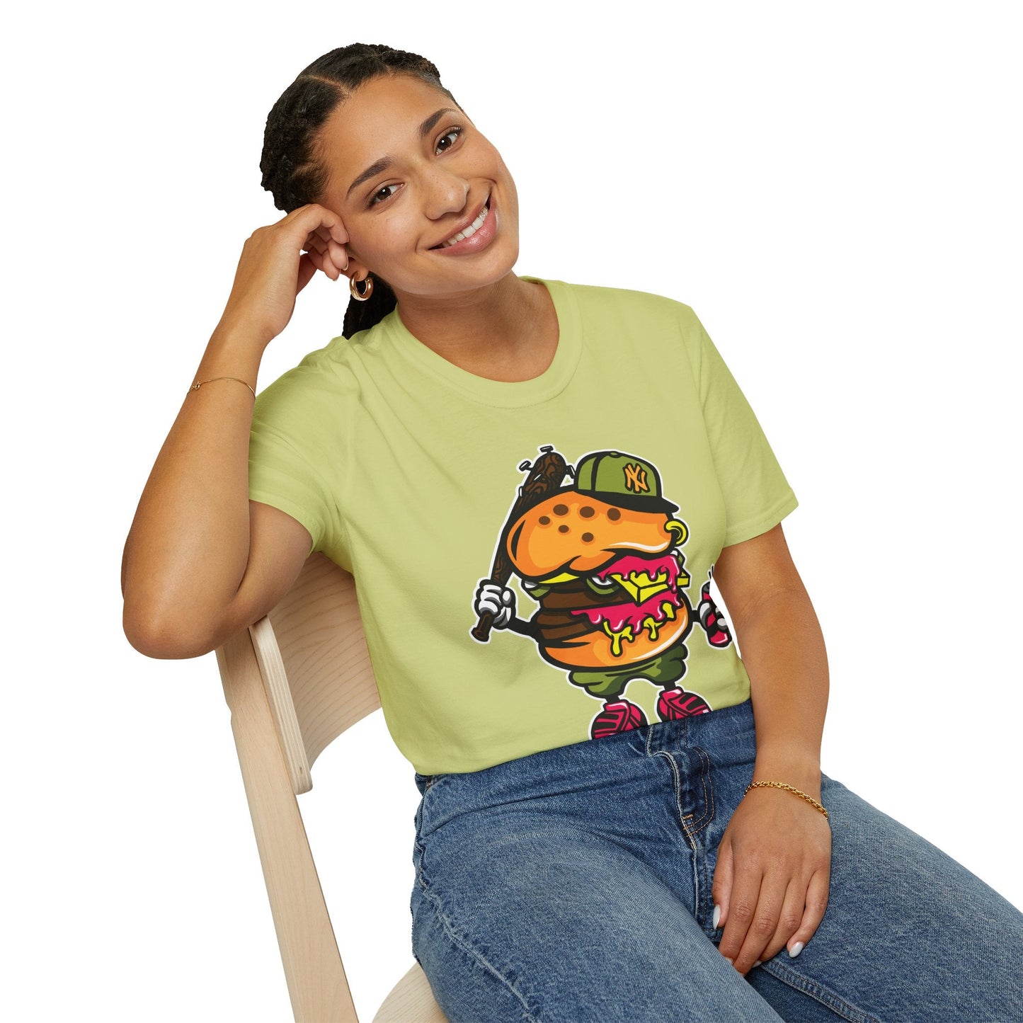 Unisex Cartoon T Shirt Funny Animation Tee Gildan Softstyle 64000 100 Percent Cotton
