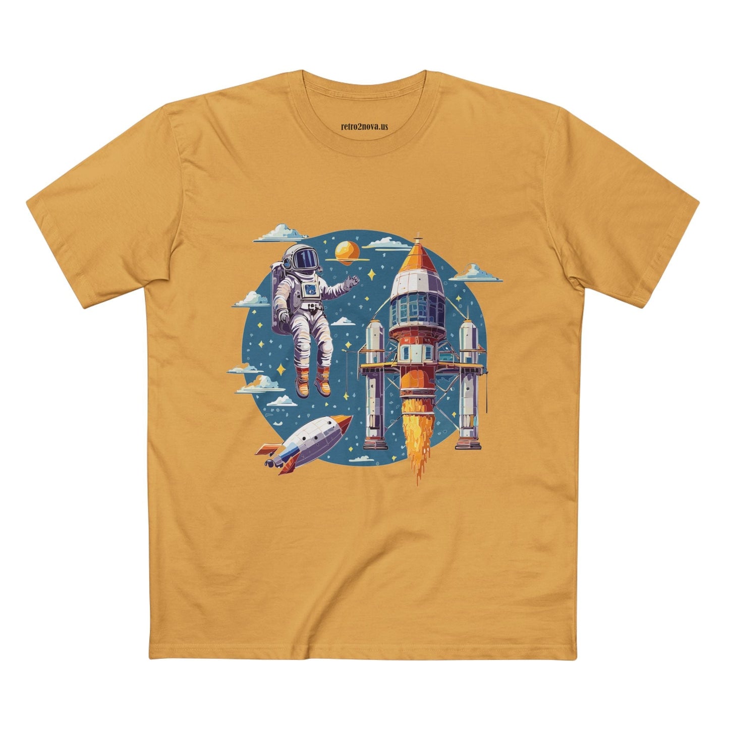 Cosmos Astronaut Shirt Unisex Premium Cotton Tee With Original Art Design Retro2Nova