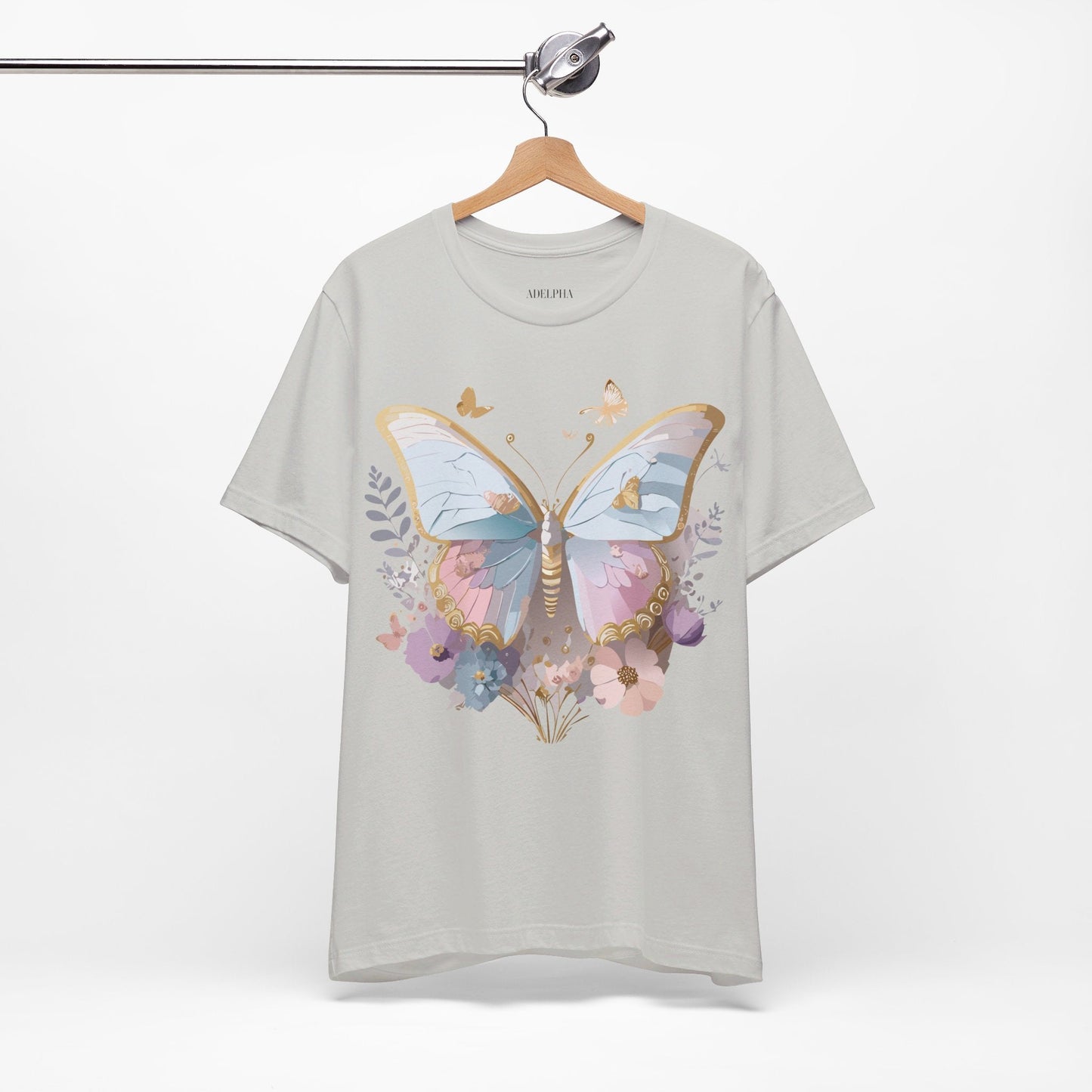 Unisex Graphic Tee Featuring Adelpha Artwork Vintage Butterfly Inspired Short Sleeve