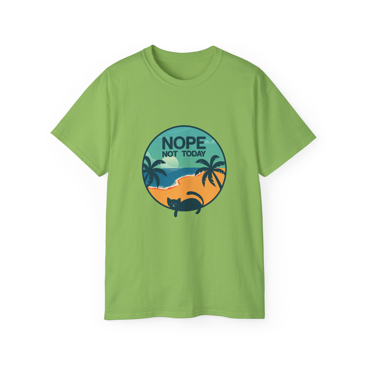 Nope Not Today sloth tee | Tropical palm sunset shirt
