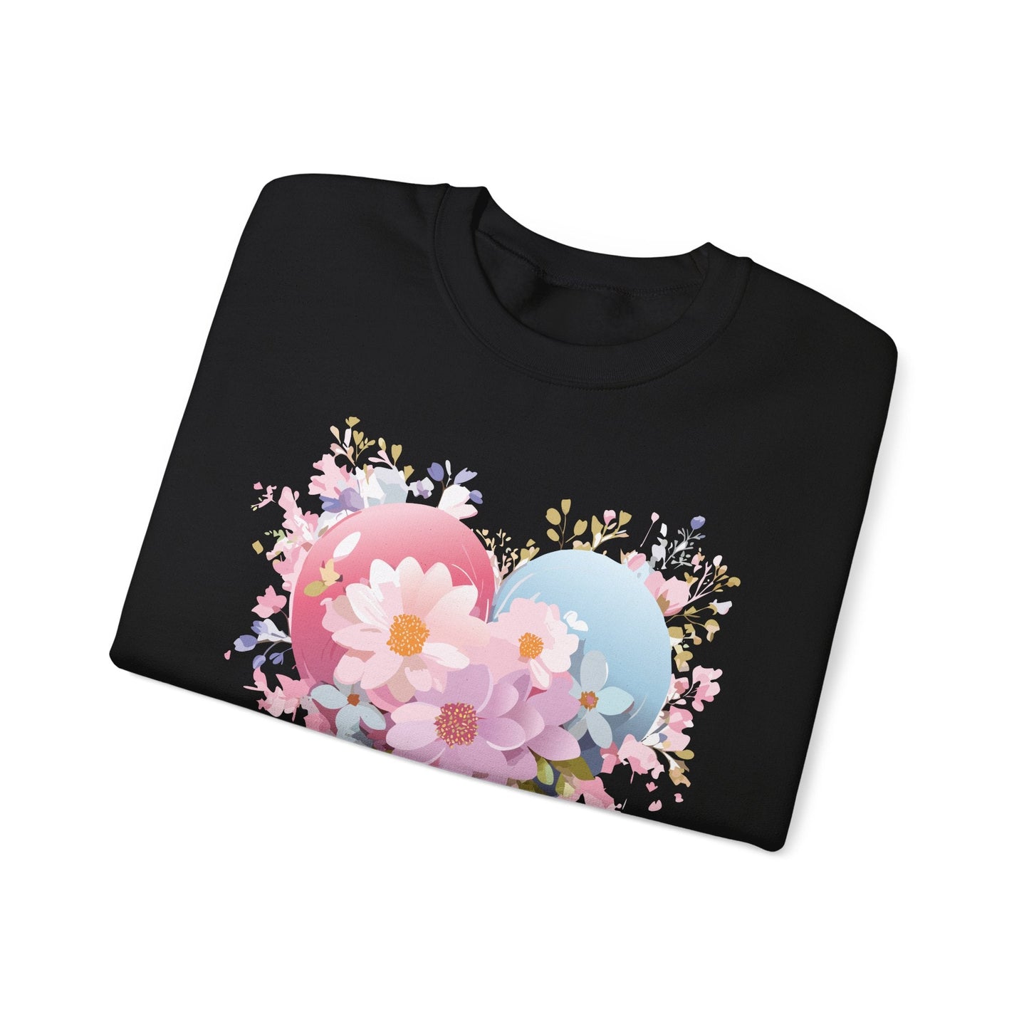 Floral Heart Unisex Crewneck Sweatshirt Gildan 18000 Heavy Blend 50 Cotton 50 Polyester