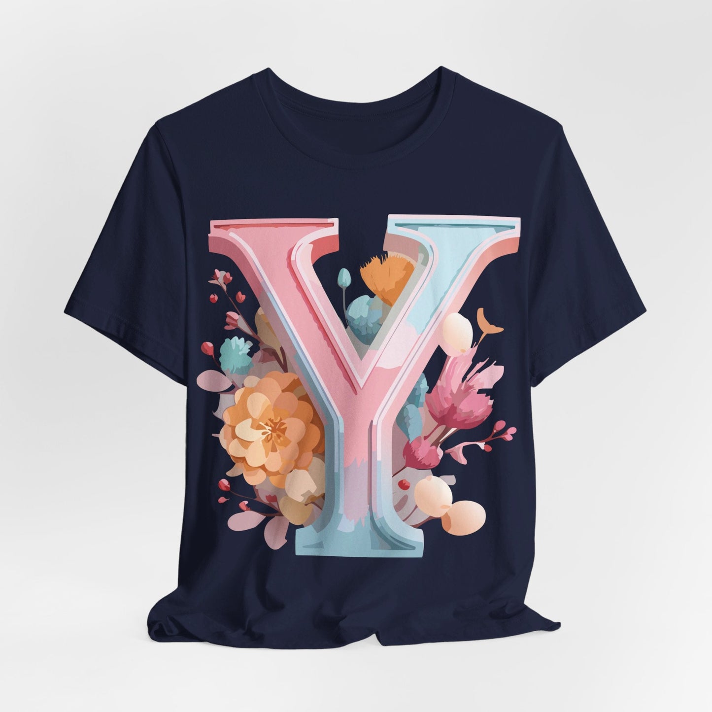 Letter Y Graphic Tee Unisex Short Sleeve Vintage Inspired Artwork Adelpha Premium