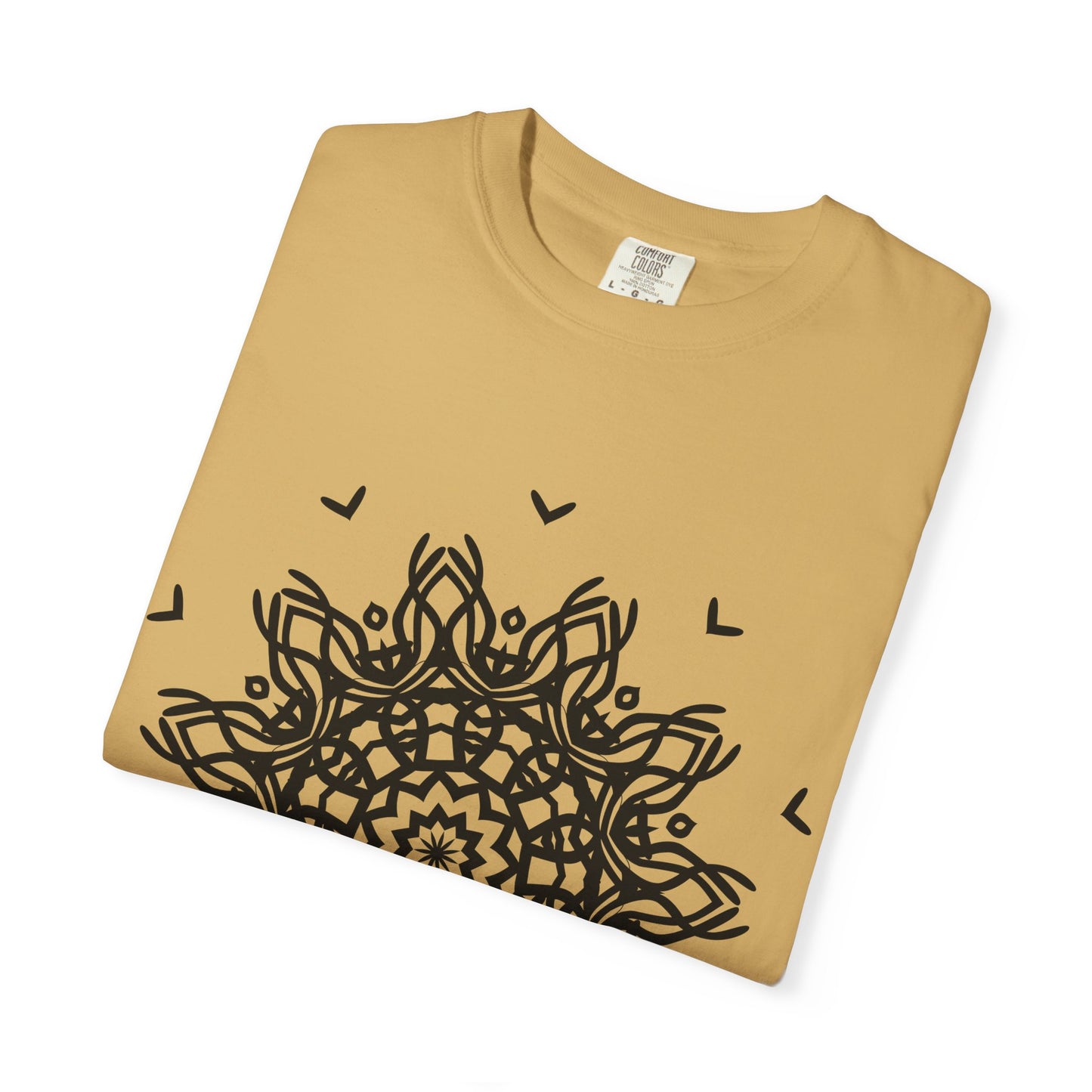 Unisex Garment Dyed Cotton T-Shirt with Mandala Graphic Design