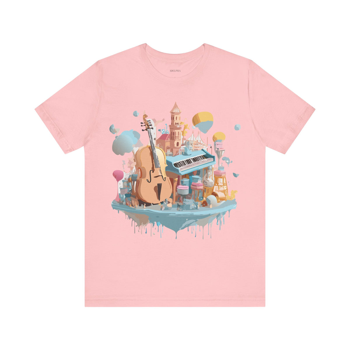 Music Graphic Unisex Cotton Bella+Canvas Tee with Art Design n188
