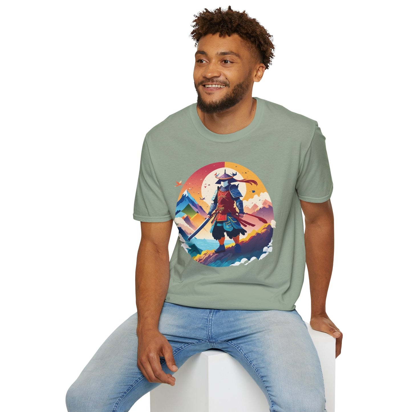 Samurai T Shirt Unisex Softstyle Gildan 64000 100 Percent Ring Spun Cotton Tee For Everyday Wear
