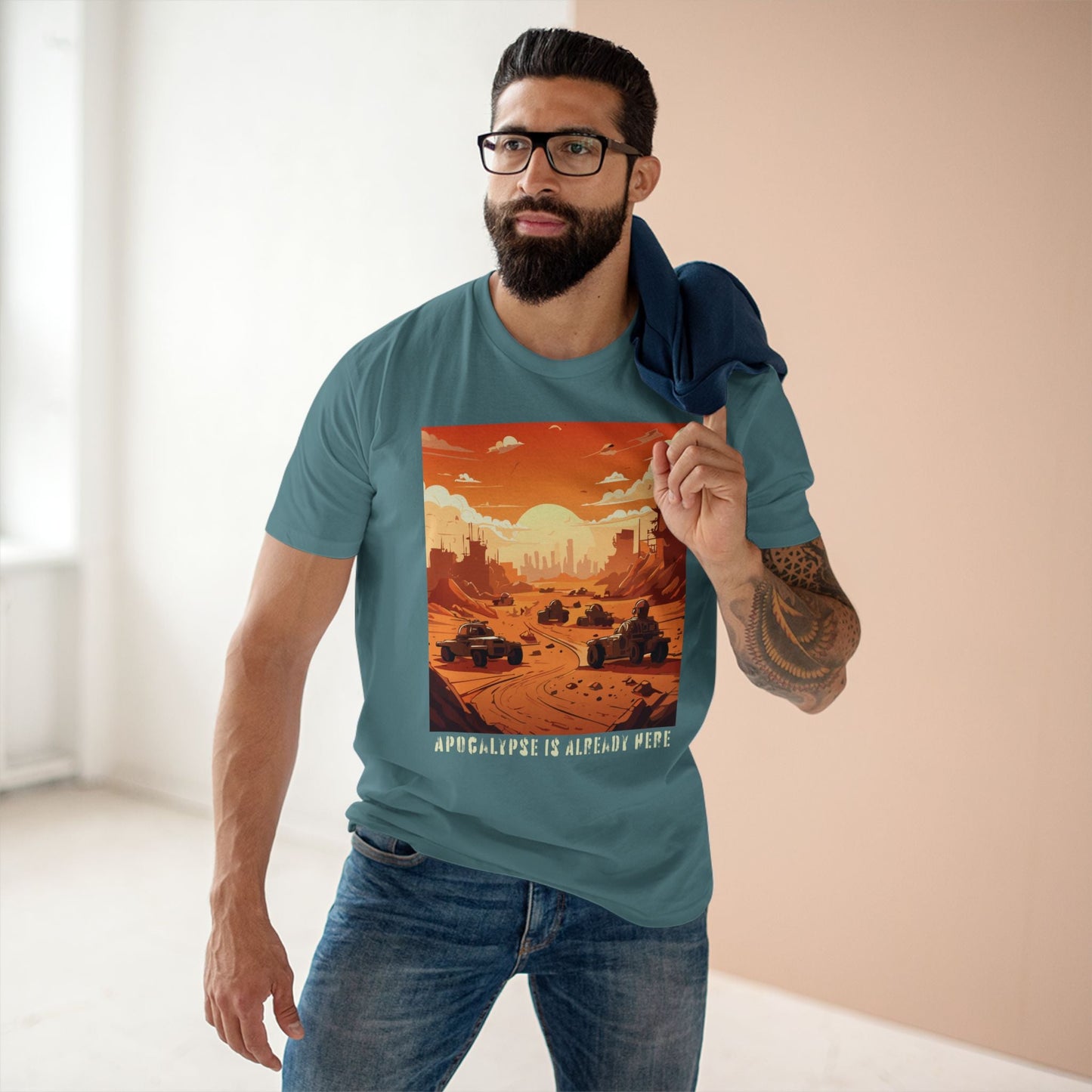 Retro2Nova Cataclysm Doomsday Unisex Premium Cotton Tee With Original Art Design