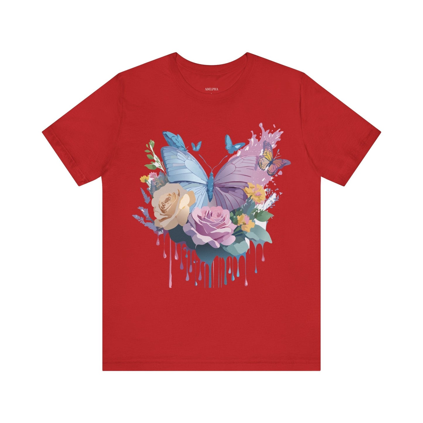 Butterfly Graphic Unisex 100 Cotton Lightweight Vintage Floral Design Jersey Tee 33