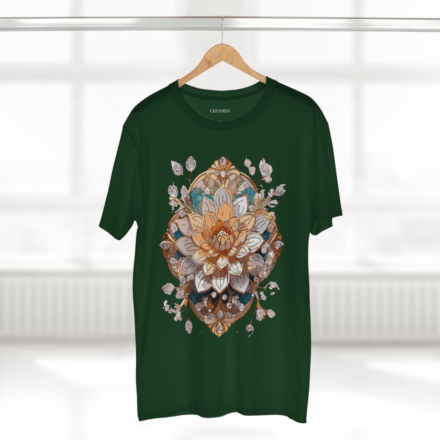 Floral Graphic T-Shirt Unisex 100 Cotton Art Design with Antique Flowers Tee 14