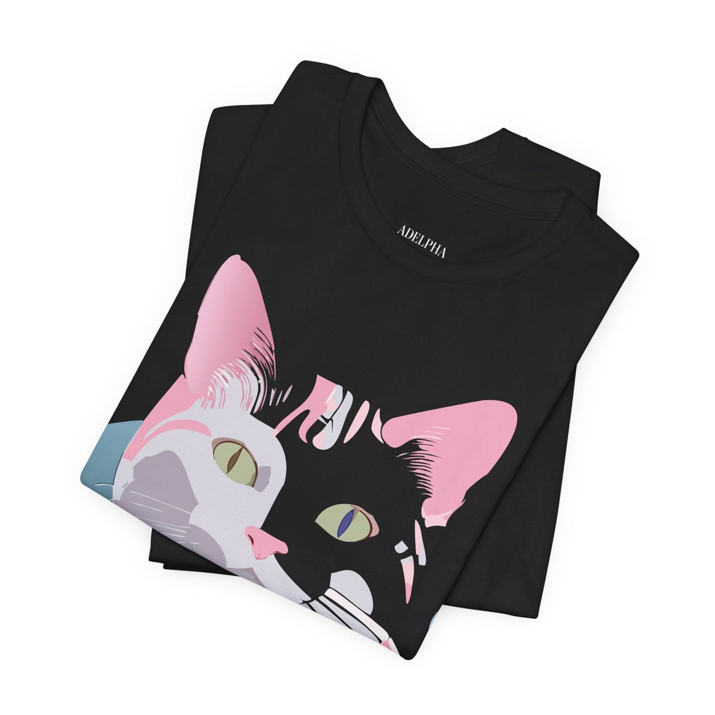 Cat Graphic Tee Unisex Short Sleeve T Shirt Adelpha Vintage Inspired Design