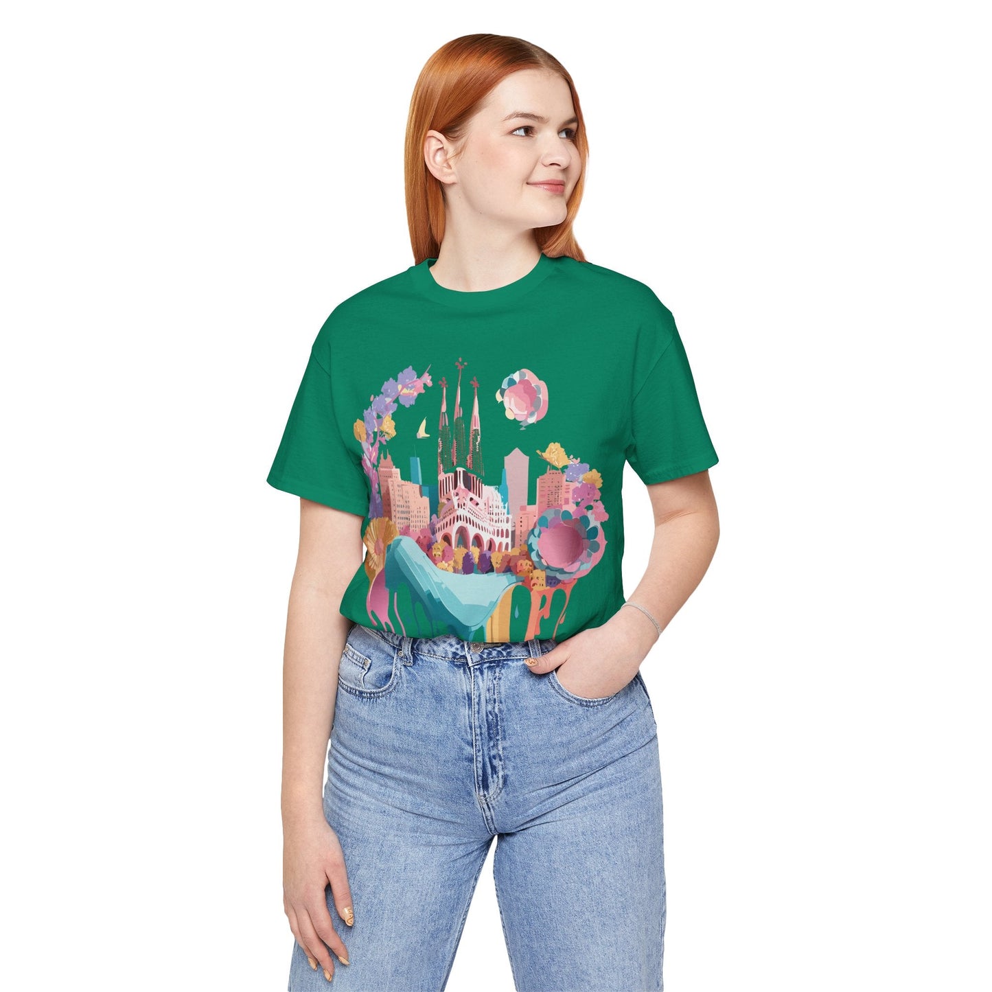 Tourist Shirt Barcelona Graphic Tee Unisex Vintage Style Adelpha Artwork Art Design Tee
