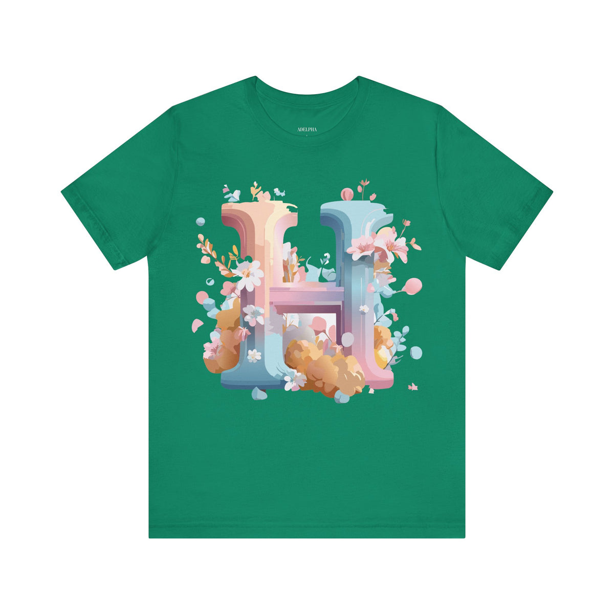 Letter H Graphic Unisex Cotton Bella+Canvas Tee with Art Letter Design