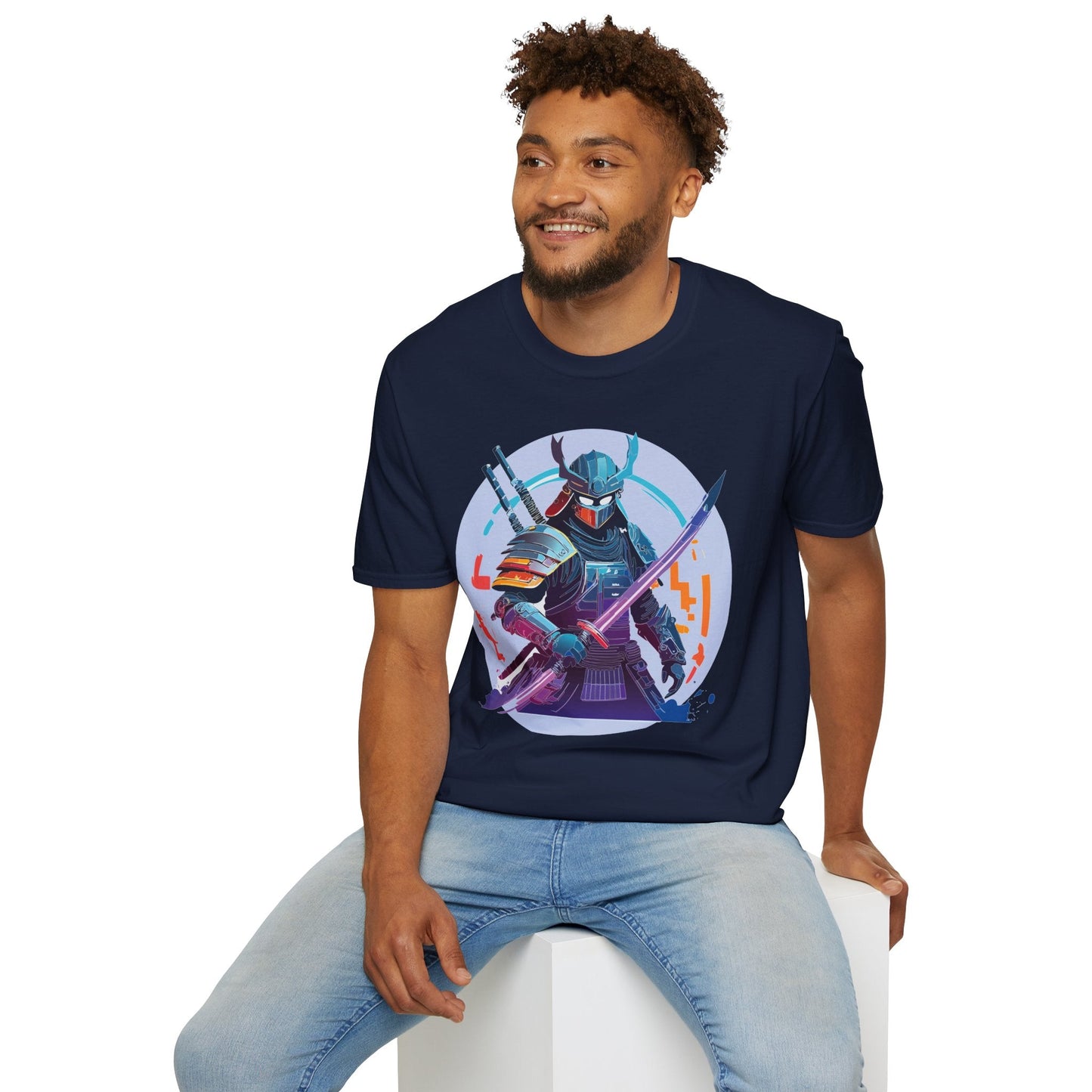 Samurai Shirt Unisex Softstyle Tee 100 Percent Ring Spun Cotton Light 4.5 Oz Graphic Gildan 64000