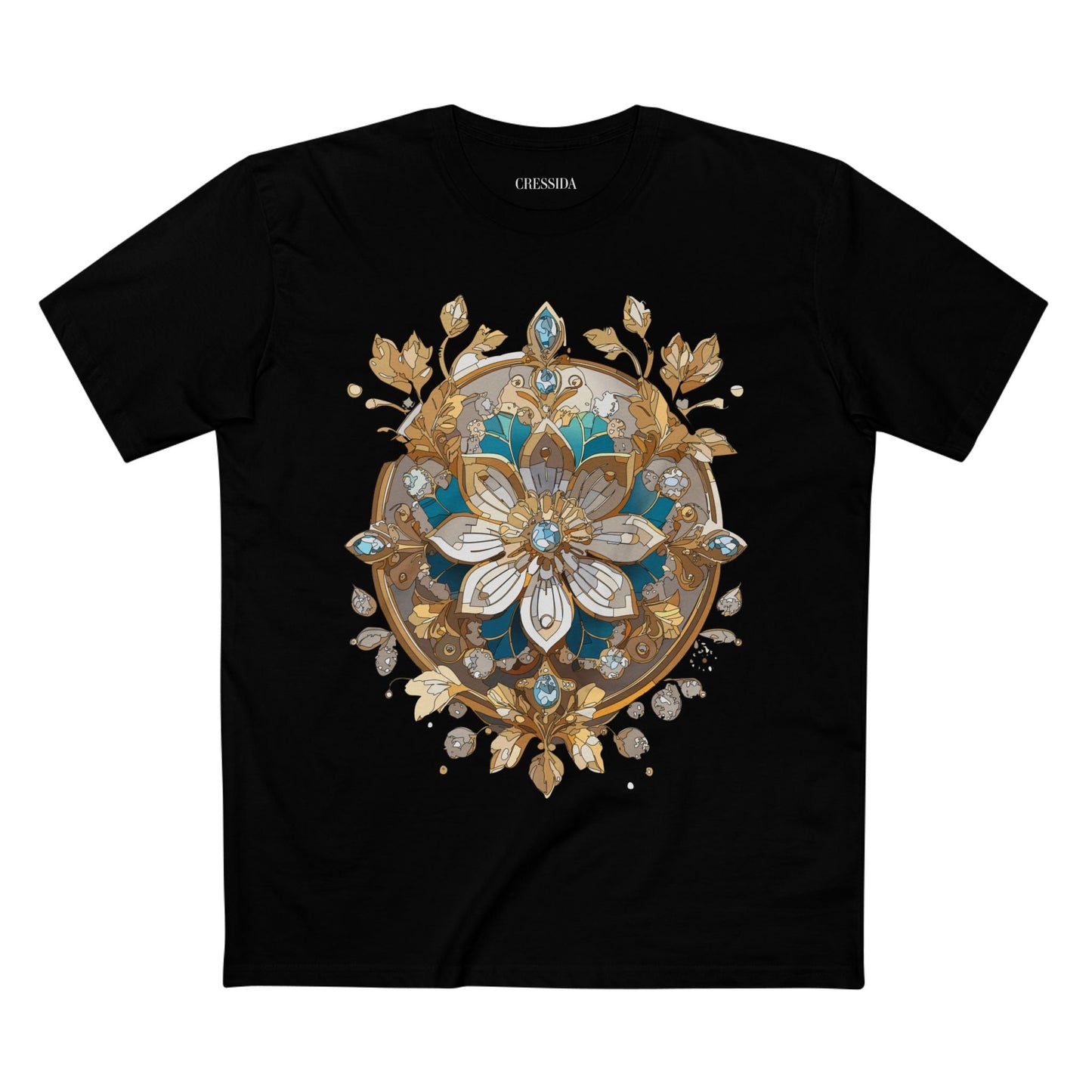 Floral Graphic T-Shirt Unisex 100 Cotton Art Design with Antique Flowers Tee 11