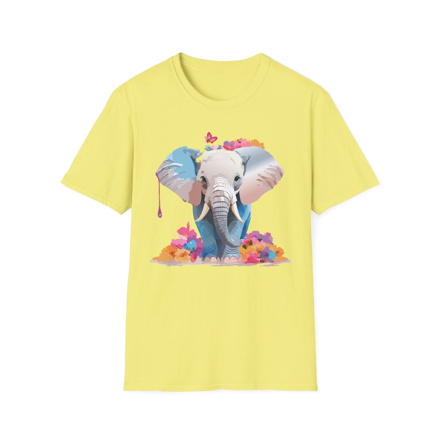 Elephant T Shirt Unisex Softstyle 64000 Graphic Elephant Illustration Animal Tee For Everyday Wear