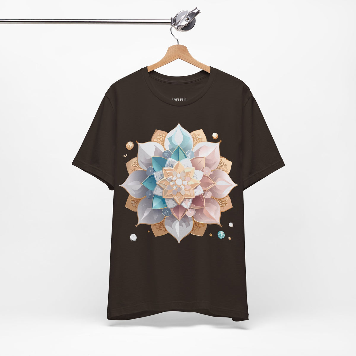 Mandala Graphic Unisex Cotton Bella+Canvas Tee with Floral Art Design d23
