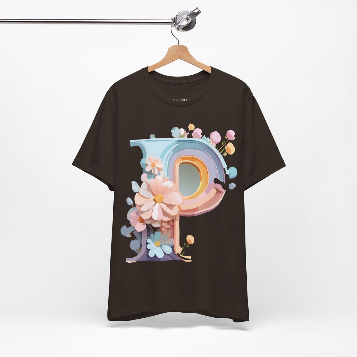 Letter P Graphic Unisex Cotton Bella+Canvas Tee with Art Letter Design
