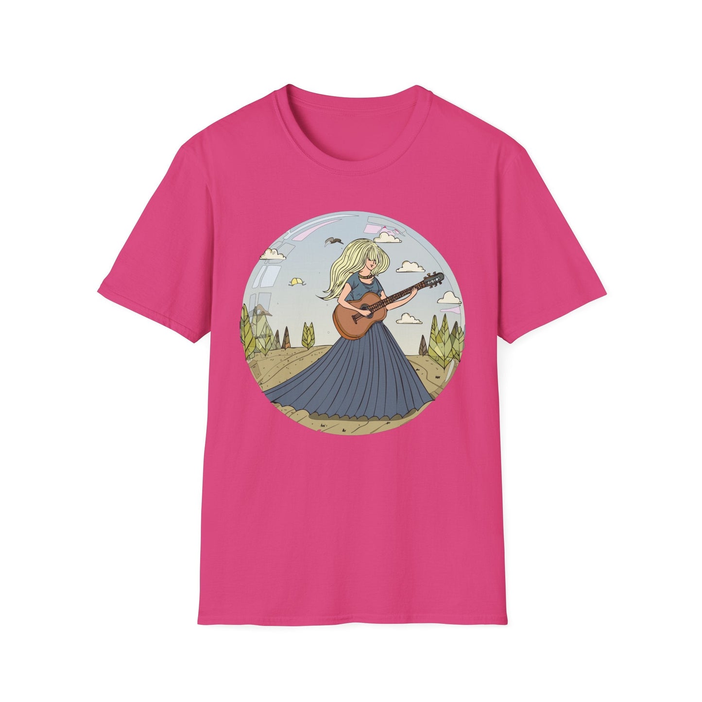 Womens Graphic T Shirt Art Design Tee Softstyle Cotton Ring-Spun Unisex Short Sleeve