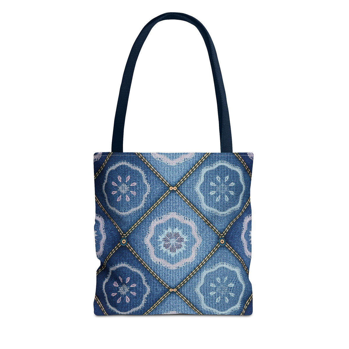 Denim Fabric Imitation Print Unisex Canvas Bag Poly Spun 3 Sizes Tote Bag 123