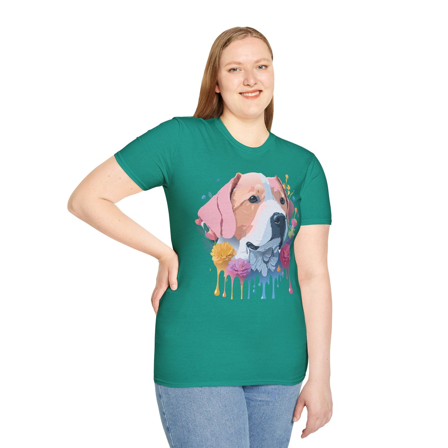 Dog Shirt Unisex Softstyle Cotton Tee 64000 Graphic Animal Print