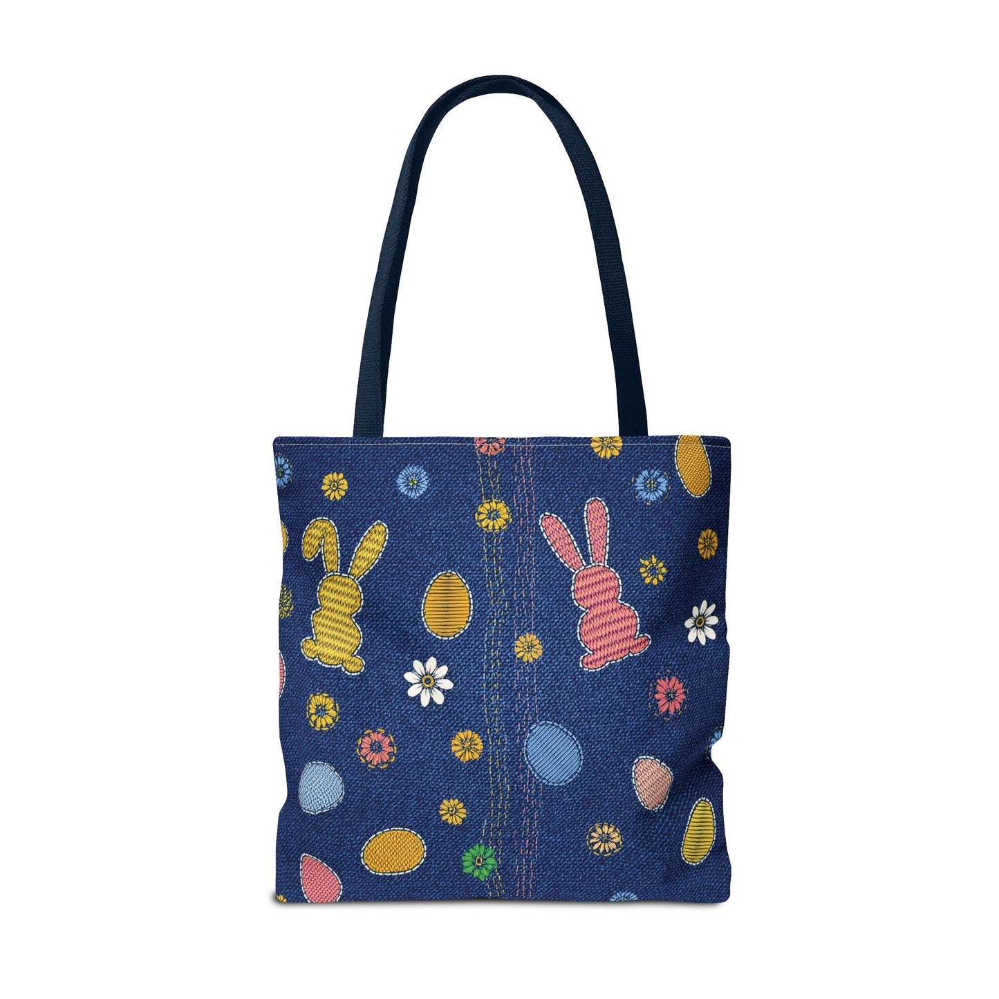 Easter Graphic Design Denim Fabric Imitation Print Unisex Canvas Bag Poly Spun 3 Sizes Tote Bag 204-4