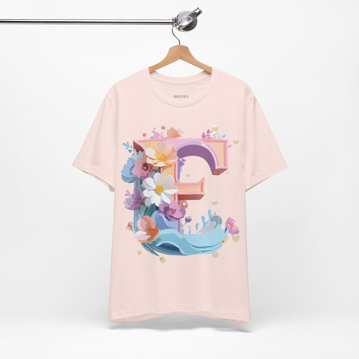Letter E Graphic Unisex Cotton Bella+Canvas Tee with Art Letter Design