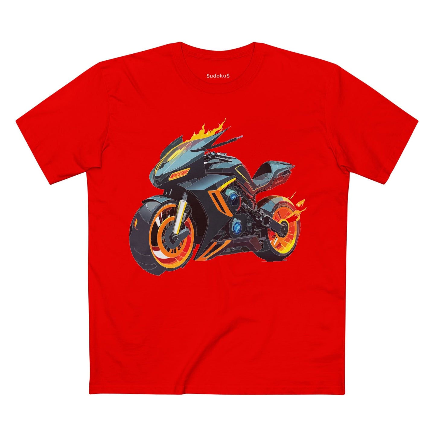 Moto Bike Graphic Unisex 100 Cotton Staple Tee 23