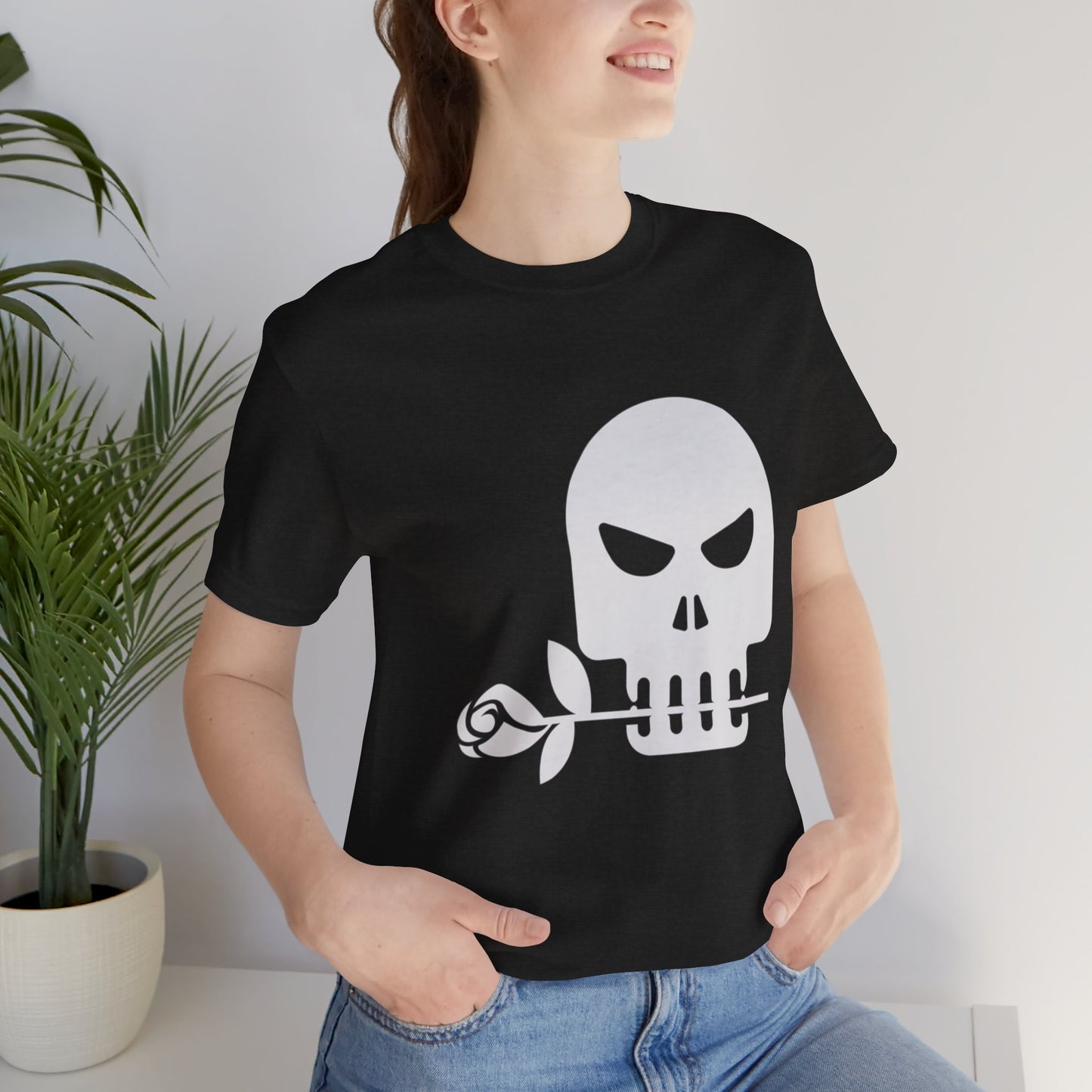 Unisex Cotton Tee Shirt with Skull