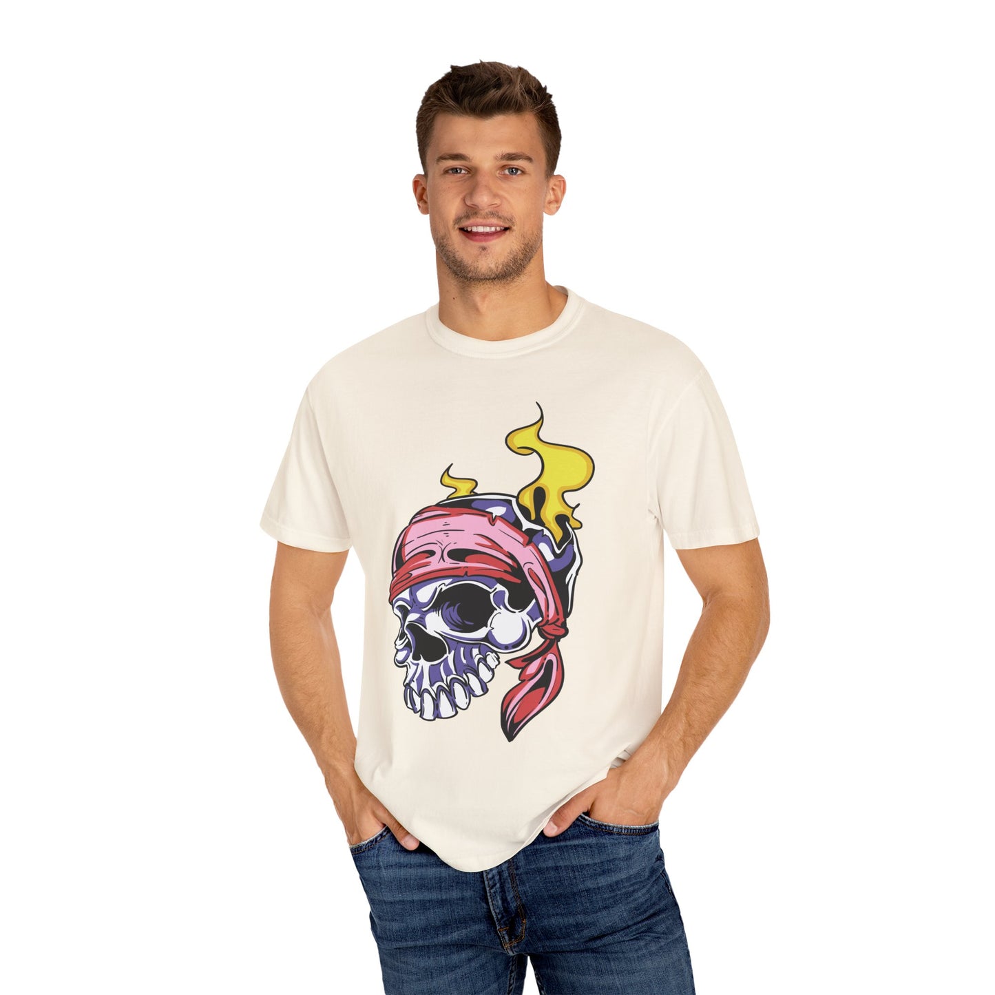 Unisex Cotton Tee Shirt with Skull