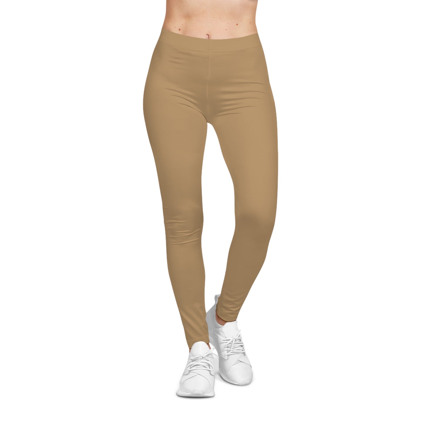 Camel Tan Color Women's Poly-Span Casual Leggings XS-2XL