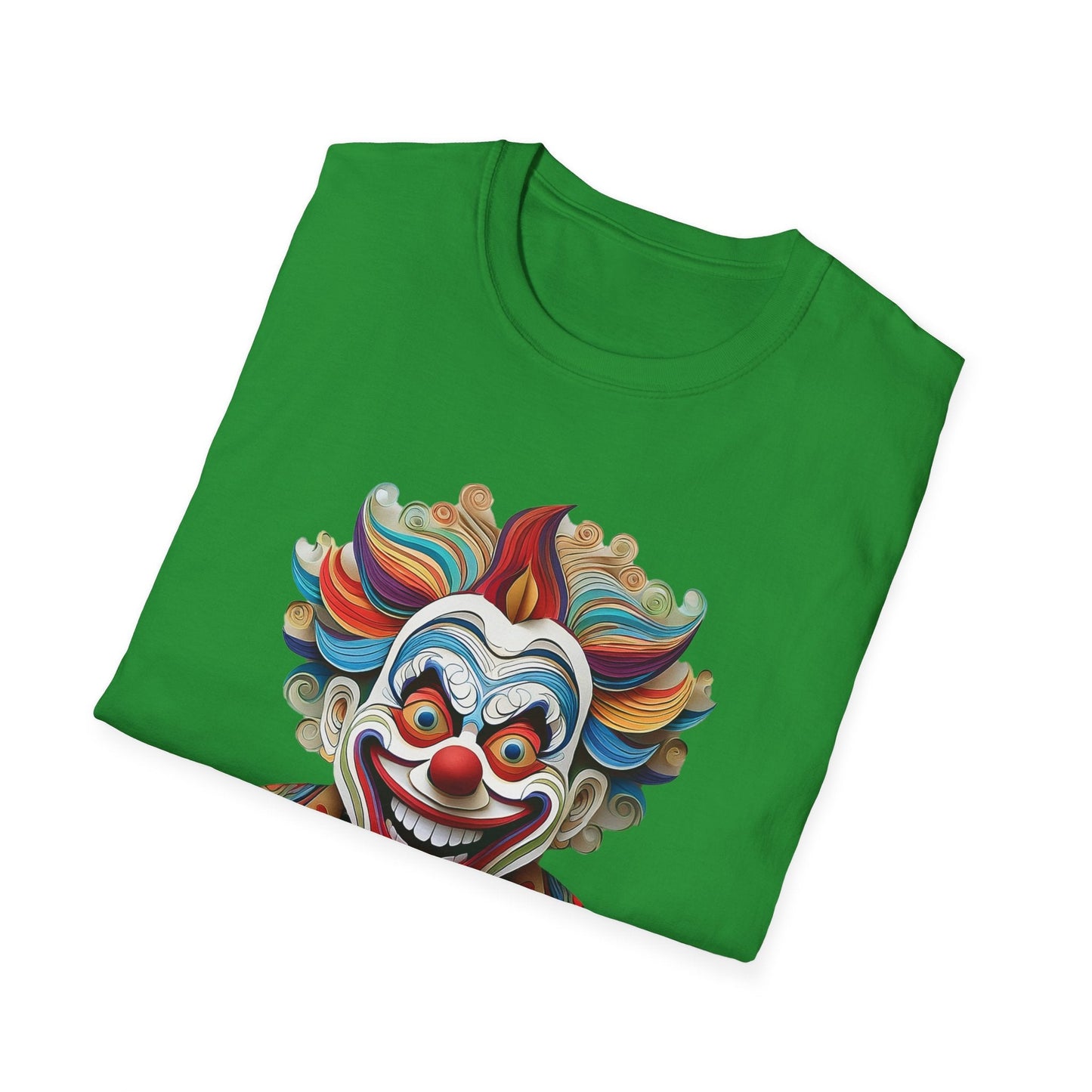 Graphic Clown Themed Unisex Softstyle Tee Funny Man Circus Scary Man Gildan 64000