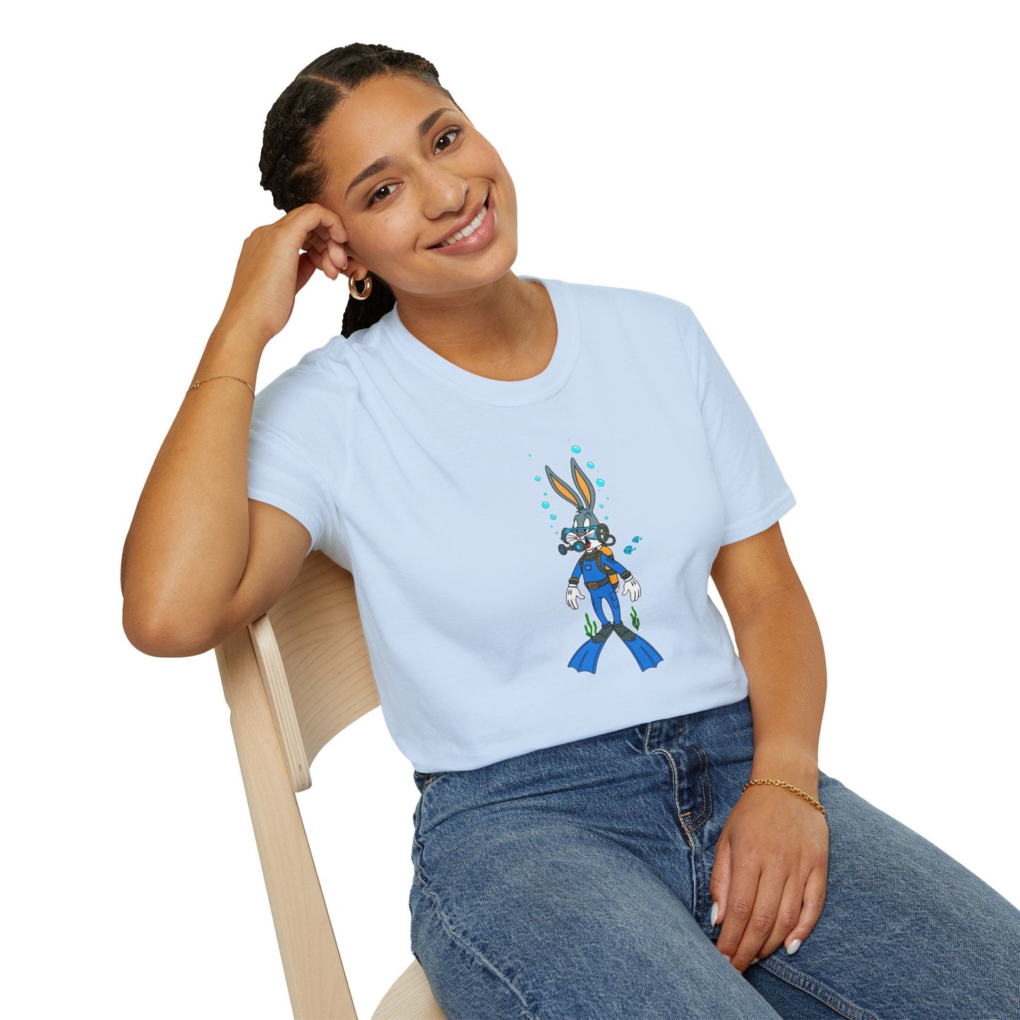 Bugs Bunny Animation Shirt Unisex T Shirt Cartoon Design Tee 100 Percent Cotton Gildan Softstyle
