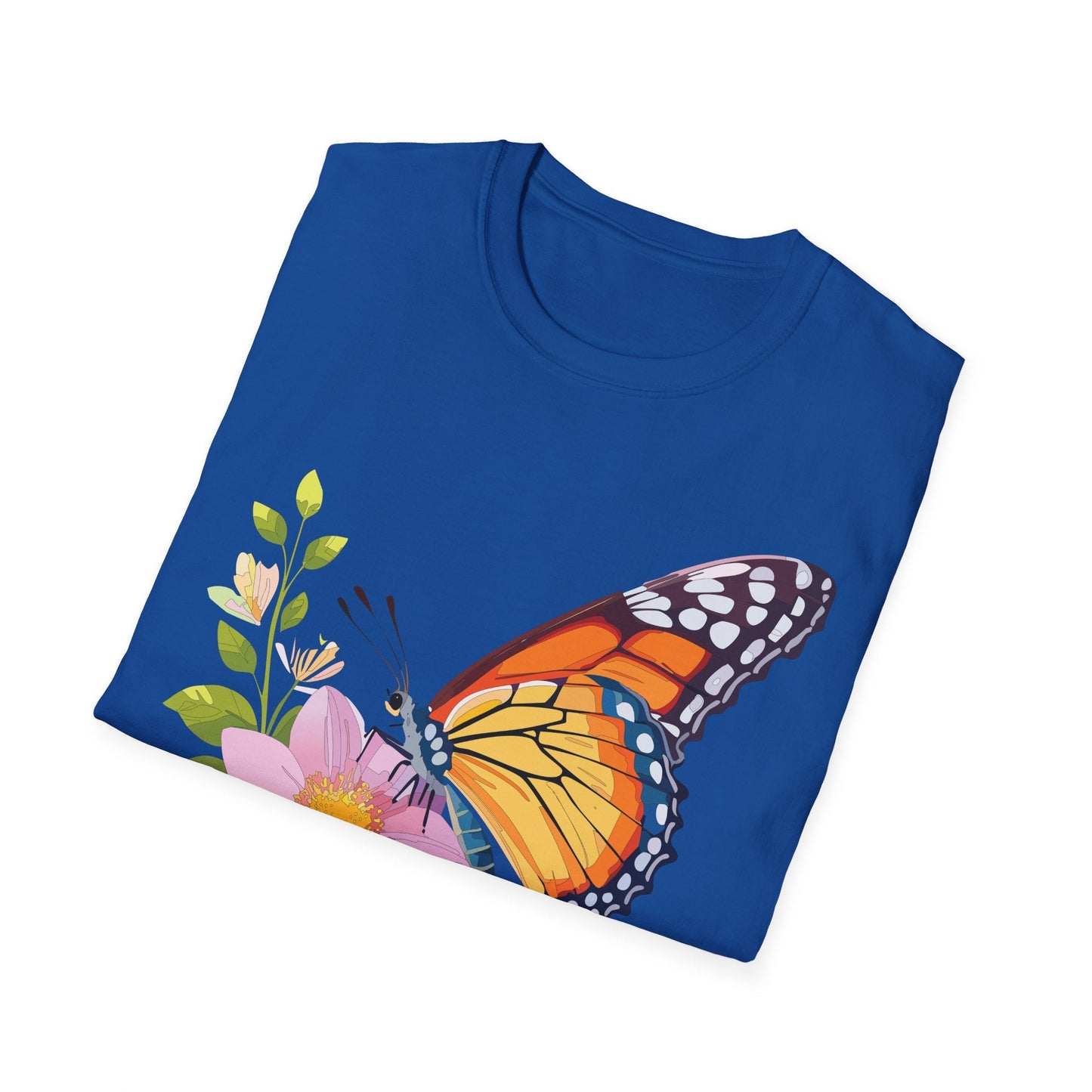 Butterfly T Shirt for Women and Men Monarch Print Softstyle Unisex Gildan 64000 Tee