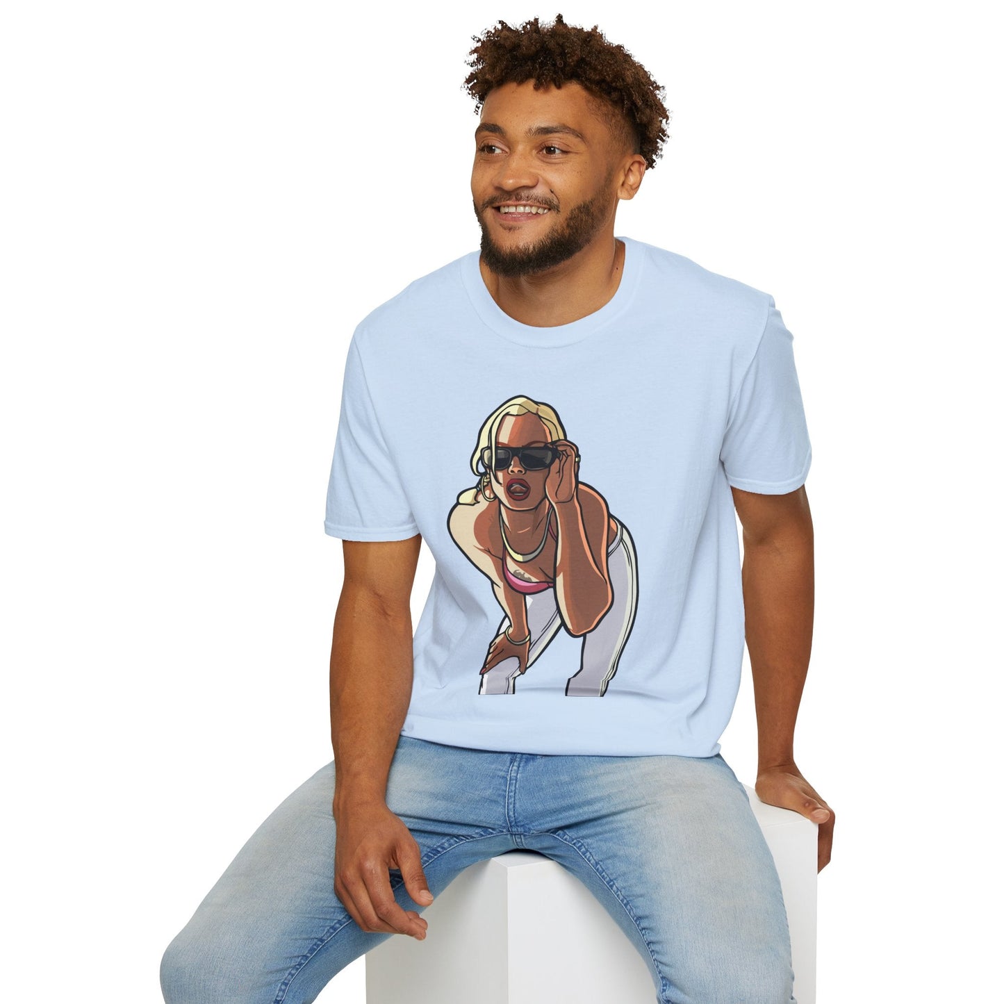 Cartoon Animation T Shirt Funny Tee Unisex Gildan Softstyle 64000 100 Percent Ring Spun Cotton