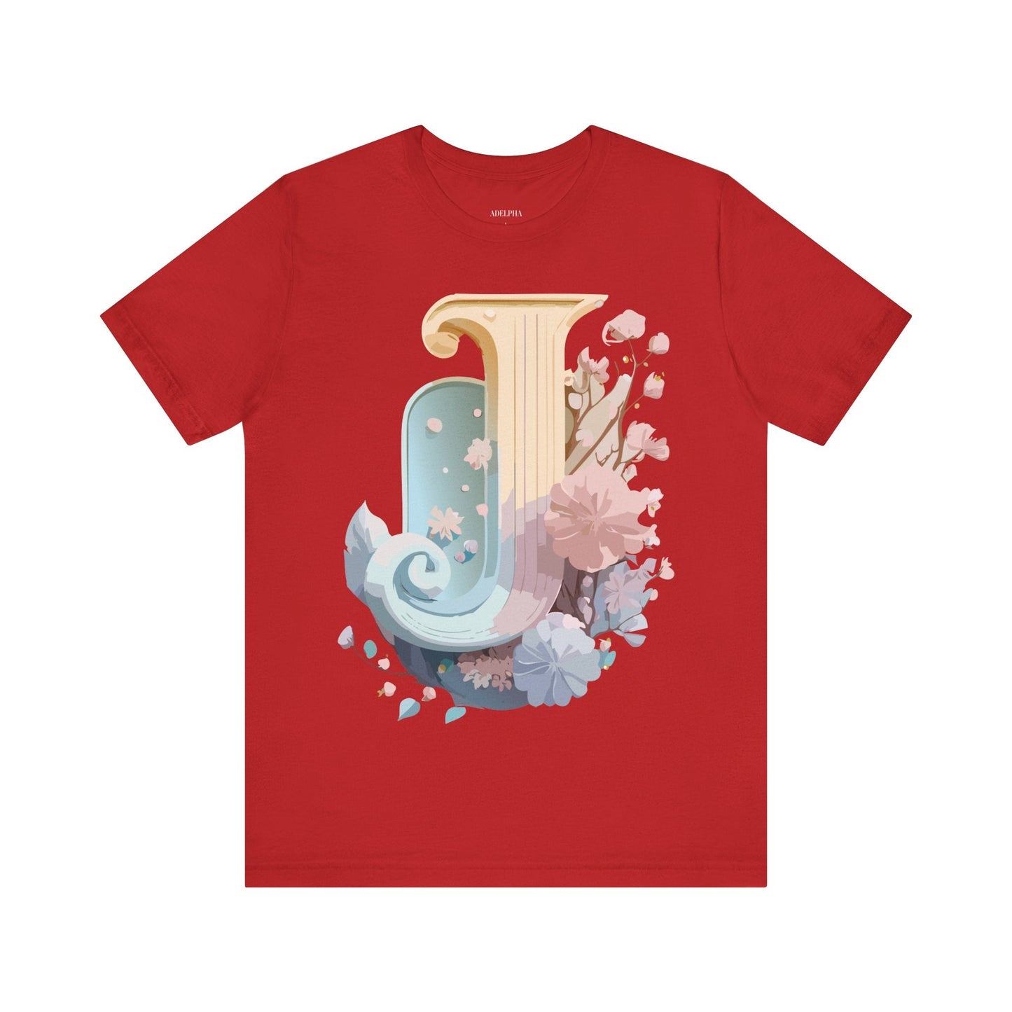 Adelpha Letter J Shirt Unisex Graphic Tee Vintage Inspired Art Design Short Sleeve