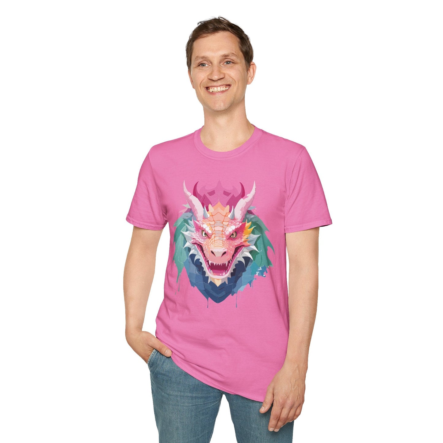 Dragon Graphic Unisex Cotton Softstyle Art Design Tee With Animals 28
