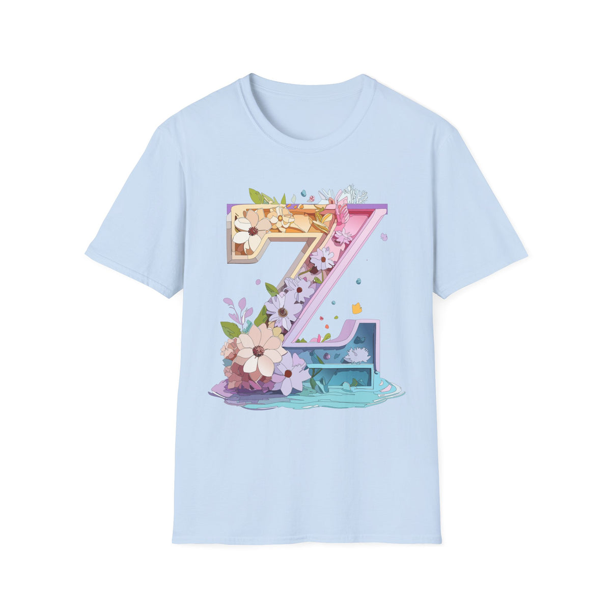 Floral Number 7 T-Shirt | Floral 7 Tee, Birthday 7th, Botanical Number Shirt