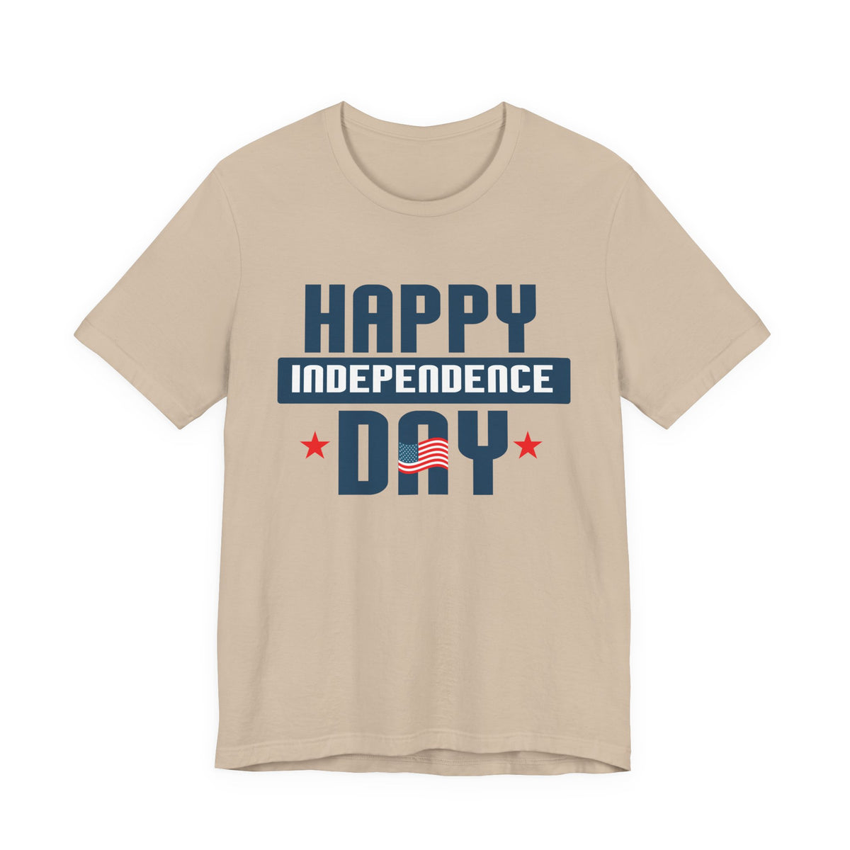 Happy Independence Day T-Shirt Patriotic USA Flag Stars Unisex Cotton Tee 017