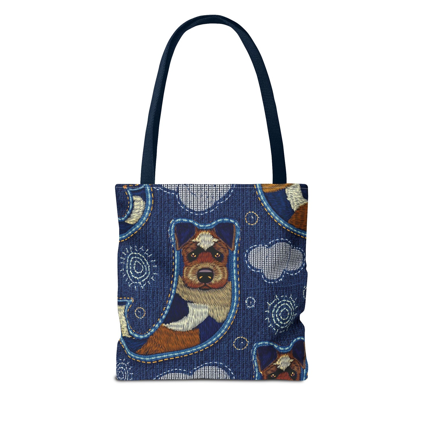 Denim Fabric Imitation Print Unisex Canvas Bag Poly Spun 3 Sizes Tote Bag 191-9