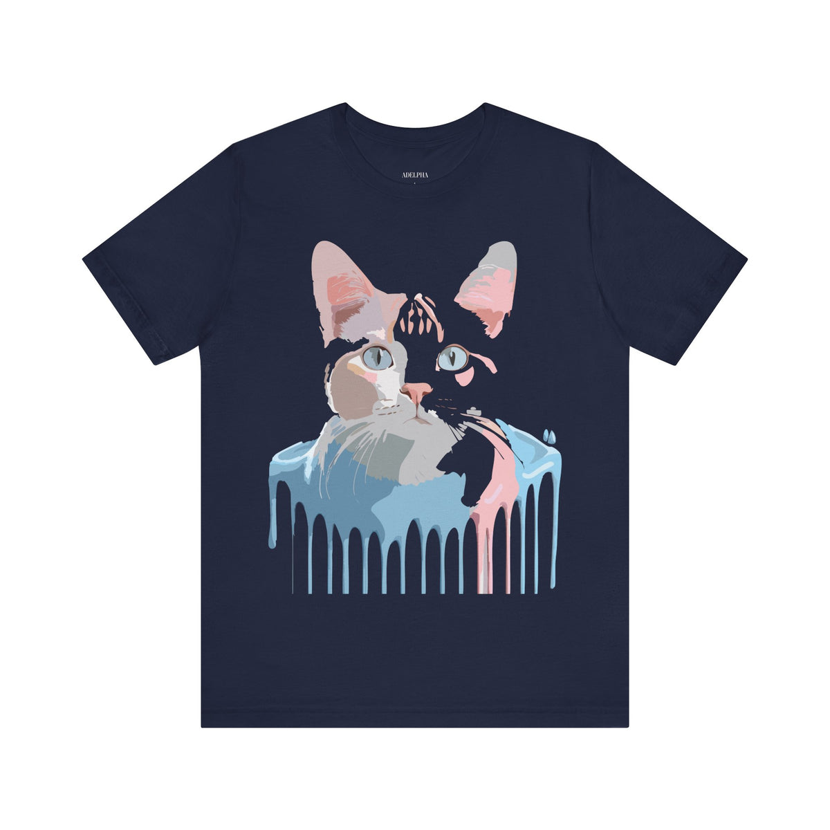 Cat Graphic Unisex Cotton Bella+Canvas Tee with Art Animal Design e208