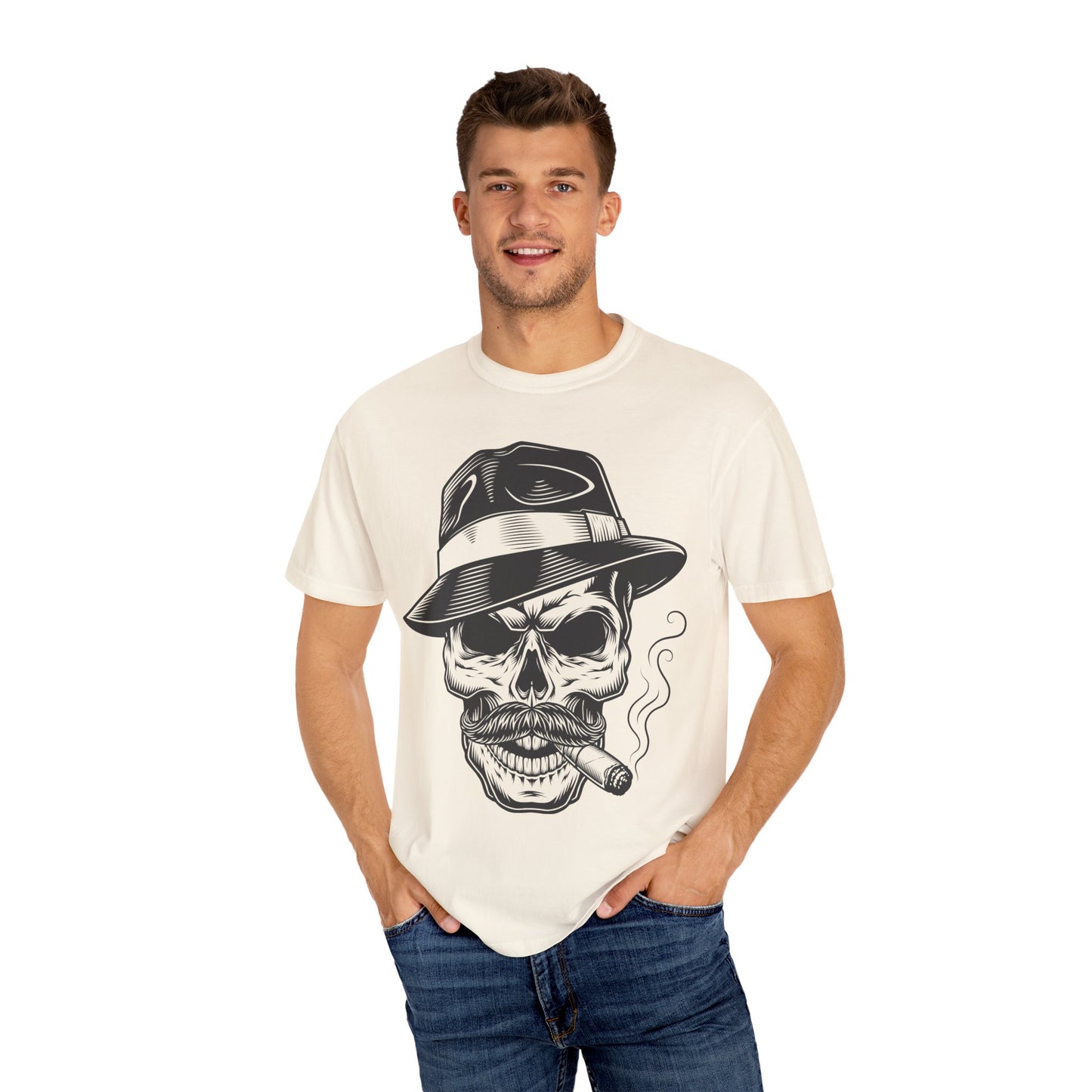 Unisex Cotton Tee Shirt with Skull