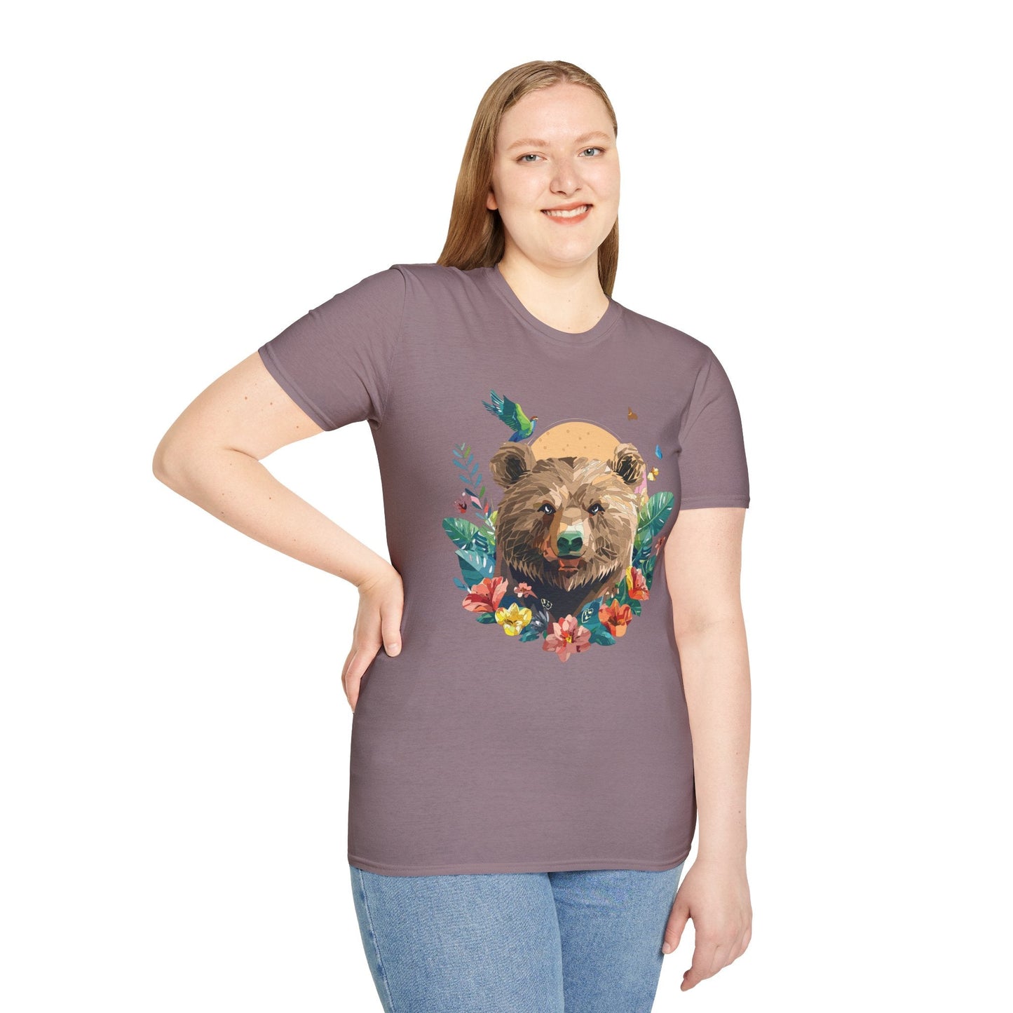 Bear T Shirt Unisex Graphic Tee Bear Lover Gift 100 Percent Ring Spun Cotton Softstyle 64000 Gildan