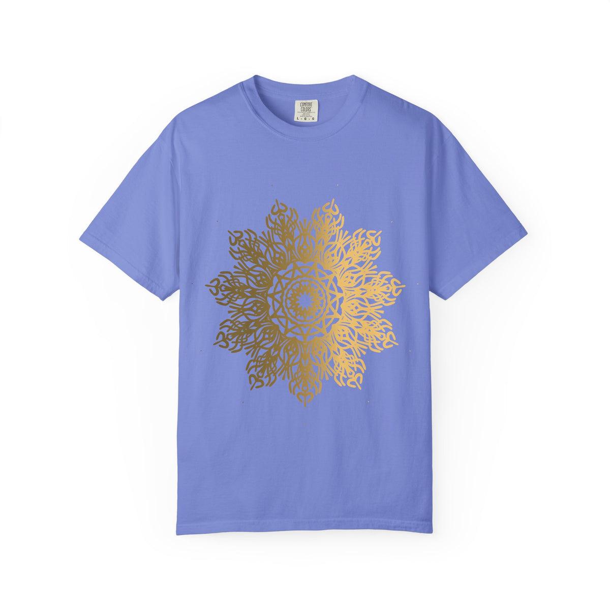 Unisex Garment Dyed Cotton T-Shirt with Mandala Graphic Design
