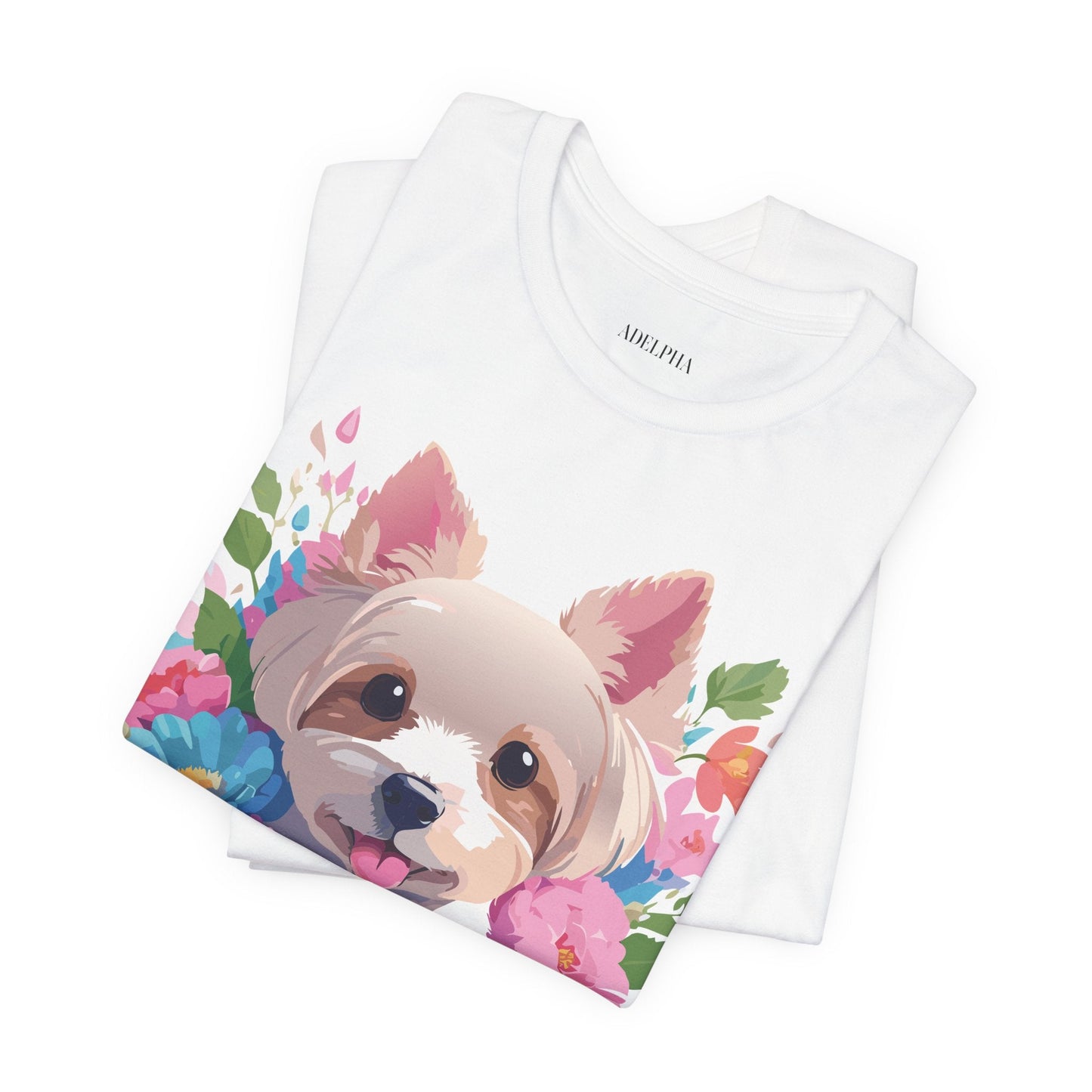 Unisex Graphic T Shirt With Original Adelpha Artwork Vintage Inspired Dog Design