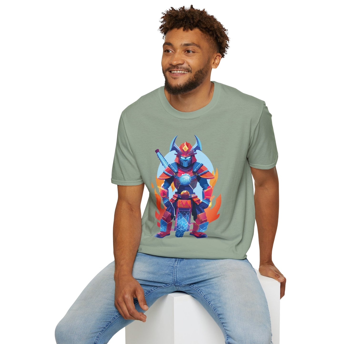 Samurai Shirt Unisex Gildan Softstyle 64000 Tee 100 Percent Ring Spun Cotton Comfort All Day Wear