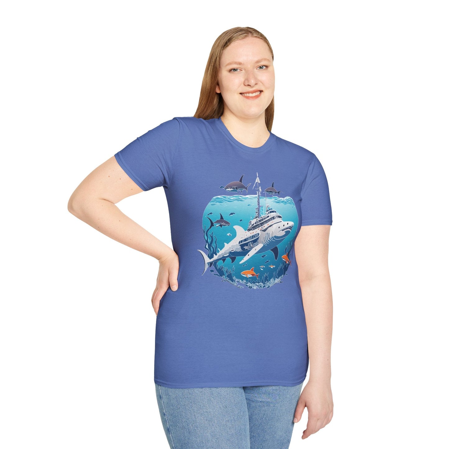 Ocean Tee Shirt Unisex Softstyle 64000 Ring Spun Cotton Art Design Tee For Everyday Comfort