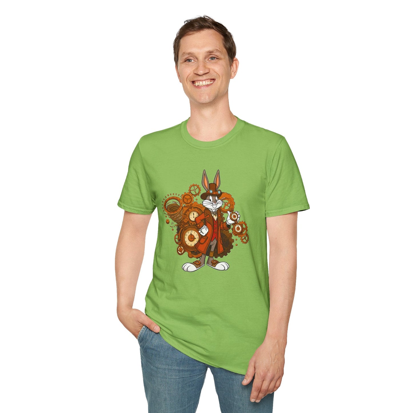 Cartoon Bunny Graphic Unisex Cotton Animal Animation Artwork Design Tee 40
